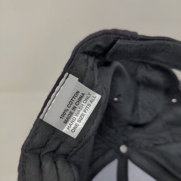 Unbranded Men's Strapback Hat Black Size OSFM Embroidered Paw Logo 100% Cotton - Picture 7 of 7